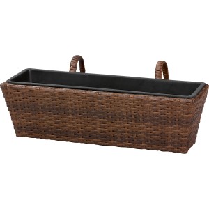 Balkonsko korito za rastline 22 cm x 60 cm x 28 cm Svetlo rjava