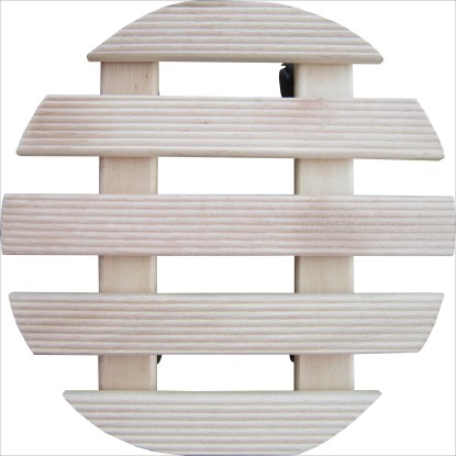 Premičen podstavek za rastline, naraven, narebren, okrogel, Ø 30 cm