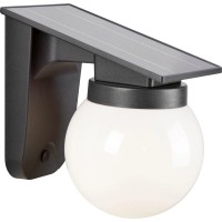 Solarna LED stenska svetilka črna 19 cm x 18 cm x 13 cm