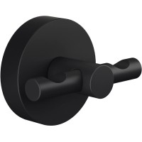 Tesa Moon Black Kavelj za kopalni plašč črn mat vklj. z lepilom