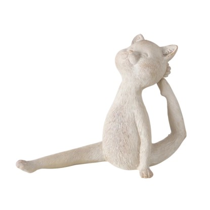 Boltze Home Okrasna figura Yoga mačka 3 vrste sortirano 15 x 6 x 14,5 cm bež