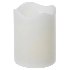 LED sveča Ø 7 cm x 9 cm bela