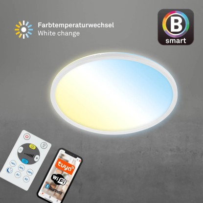 Brilo Stropna LED-svetilka Slim S B-Smart Panel zatemnitvena bela 22 W