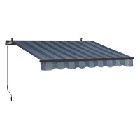 Markiza s pregibnimi rokami Aventura 300 cm x 200 cm, modro-siva črtasta