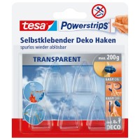 Tesa Powerstrips Dekorativni kavlji prozorni 5 kosov z 8 x trakci Powerstrips