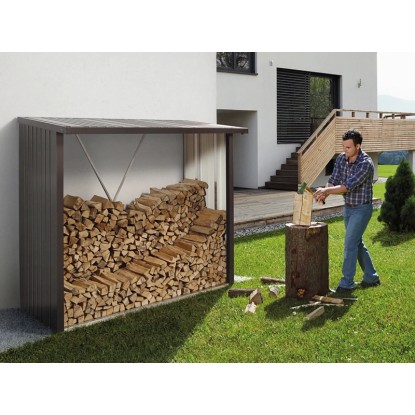 Biohort Regal za drva WoodStock vel. 230 x 229 x 102 cm kremenčevo siva-kovinska