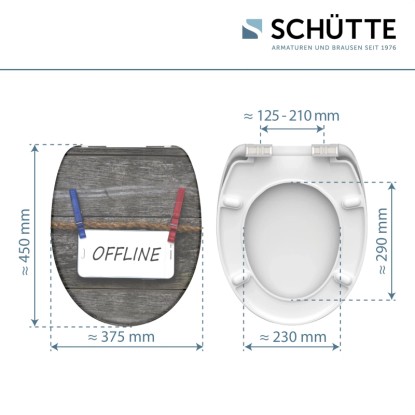 WC-deska Schütte Offline, duroplast, z avtomatskim spuščanjem
