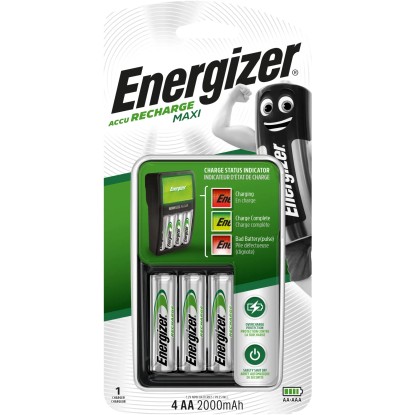 Polnilnik baterij Energizer Accu Recharge Maxi vklj. s 4 x AA 2000mAh baterijami