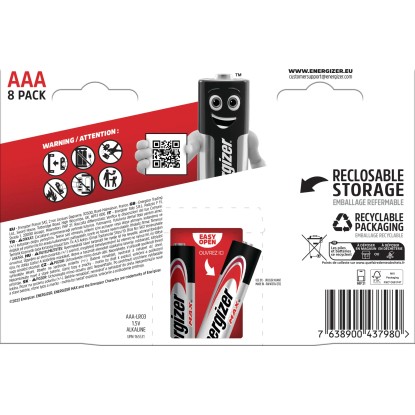 Energizer Max Alkalna baterija AAA Micro Pakiranje po 8 kosov