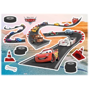 Komar Stenske nalepke Cars Track 70 cm x 50 cm