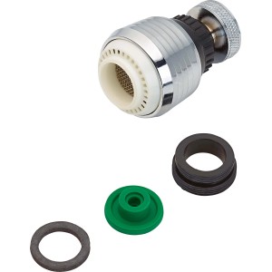 Varčevalec vode s krogličnim zglobom M22 x M24 Kromiran