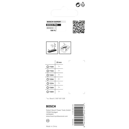 Bosch Set nastavkov Torx Security Pro Impact 8-delni