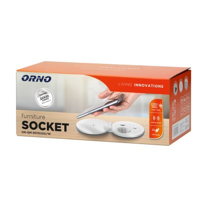 Orno Vgradna namizna vtičnica 2 USB vhoda z 1,8 m kablom bela