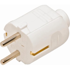 Vtič z zaščitnim kontaktom bele barve