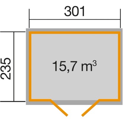 Weka Lesena vrtna hiška 218 Vel. 3 wekaLine Neobdelana 301 cm x 235 cm