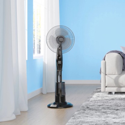 Stoječi ventilator SV 75-43 s funkcijo ustvarjanja meglice Ø 43 cm črn
