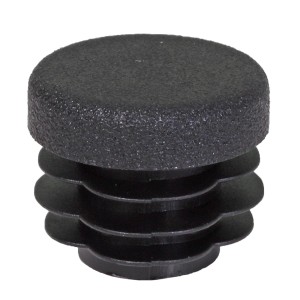 Zaporni zamašek za okrogle cevi z lamelami Črn Ø 20 mm