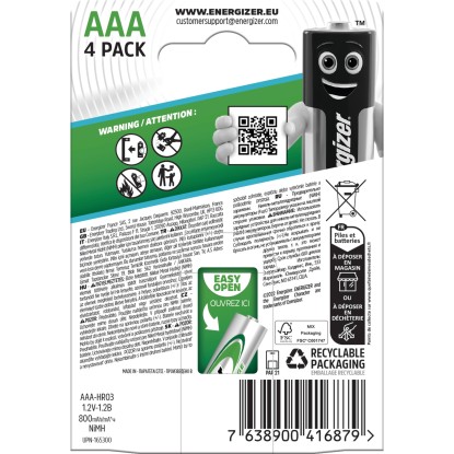 Energizer NiMH Baterija Extreme Micro (AAA) 800 mAh 4 kosi