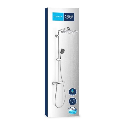 Grohe Garnitura za prho Vitalio Comfort 250 krom oglata s termostatom