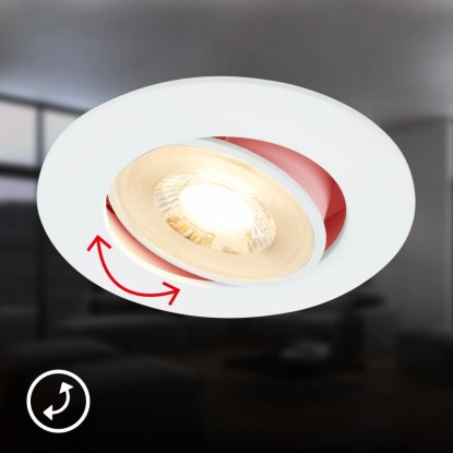 Brilo LED vgradne luči Besi bele Ø 8 cm komplet 2 kosov | OBI.si