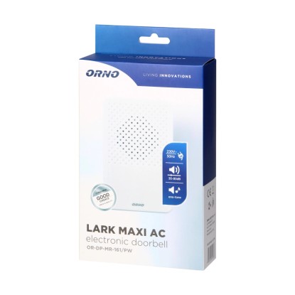 Orno Elektronski žični zvonec Lark Maxi AC biserno bela
