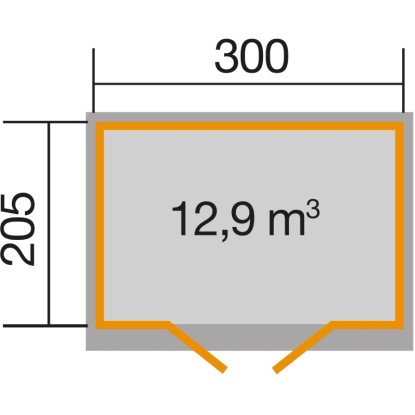 Weka Lesena vrtna hiška Ravenna B Natur Š x G: 300 cm x 205 cm