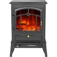 El Fuego električni kamin Como črn z ogrevanjem 2 kW