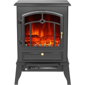 El Fuego električni kamin Como črn z ogrevanjem 2 kW