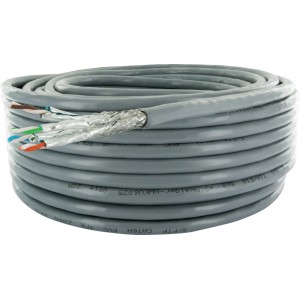 Omrežni kabel CAT 6a Schwaiger S/FTP 25 m Siv