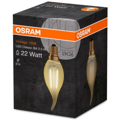 Osram LED-sijalka 1906 oblike plamena E14/2,5 W (220 lm) topla bela