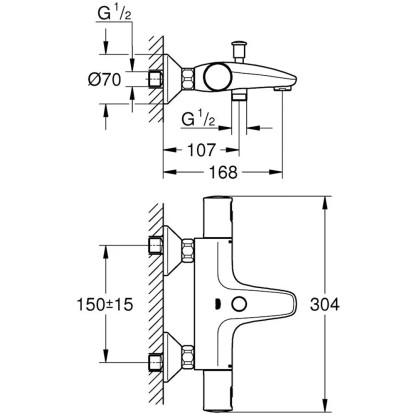 Grohe Termostatska baterija za kad Precision Start krom