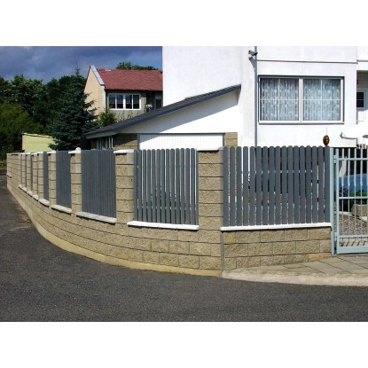 Cortinaplast PVC Ograjna letev polkrožna 78 mm x 21 mm x 1200 mm siva