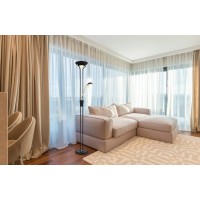 Globo Stoječa LED-svetilka Leonas 2-plamenska črna mat 255 x 1800 mm