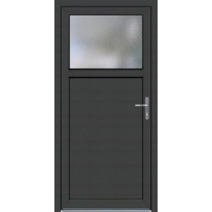 Stranska vhodna vrata iz umetne mase 98 x 198 cm K504 tečaj desno bela/antracit