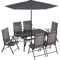 Vrtna garnitura Travessa 8-delna aluminij/temno siva 8-delna
