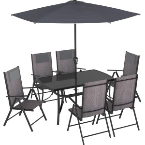 Garnitura vrtnega pohištva Travessa 8-delna iz aluminija siva