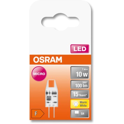 Osram LED-sijalka G4 1 W toplo bela 100 lm EEK: F 3 x 1 cm (V x Ø)
