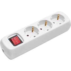 Razdelilna letev z nadzornim stikalom bela 3-kratna