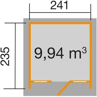 WEKA Dizajnerska hiška 263 Neobdelana ŠxG: 239 cm x 235 cm Enojna vrata