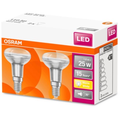 Osram Reflektorska LED-svetilka E14/1,6 W (110 lm), Topla bela svetloba 2 kosa