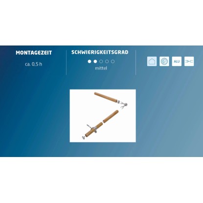 Komplet oprijemala bukev premer 40 mm x 2000 mm z nosilci