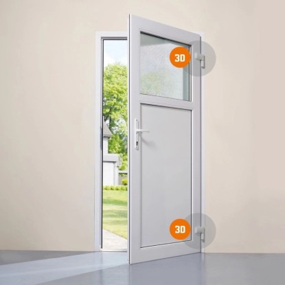PVC stranska vhodna vrata K 301 bela 98 cm x 198 cm desno