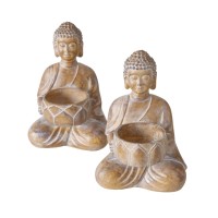 Boltze Home Svečnik Legolas 2 vrsti sortirano 14,1 cm x 9,2 cm x 9 cm rjav