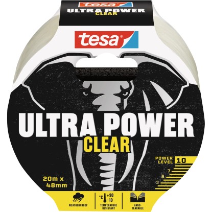 Tesa trak za popravila Ultra Power Clear 20 m: 48 mm Prozoren