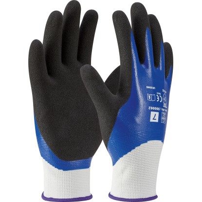 Vrtne rokavice s polnim premazom iz nitrila modro-črne velikost 7