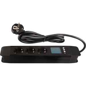 Električni razdelilnik s 3 vtičnicami 2 v 1 z merilnikom stroškov energije