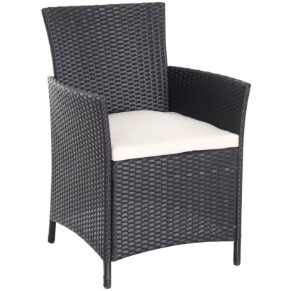 Komplet vrtnega pohištva Canera 4-delni poliratan črne barve