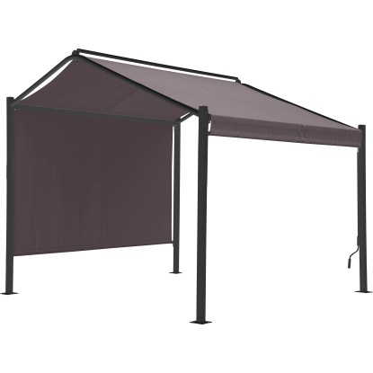 Jekleni paviljon Bacliff s stranskimi zavesami 3 m x 3 m x 2,8 m antracit