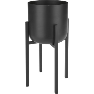 Cvetlični lonec s podnožjem Modern Antique 26 cm x 17 cm črn