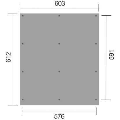 Weka Avtomobilski nadstrešek  618 Vel. 2 s strešnimi ploščami iz PVC 603 x 612cm